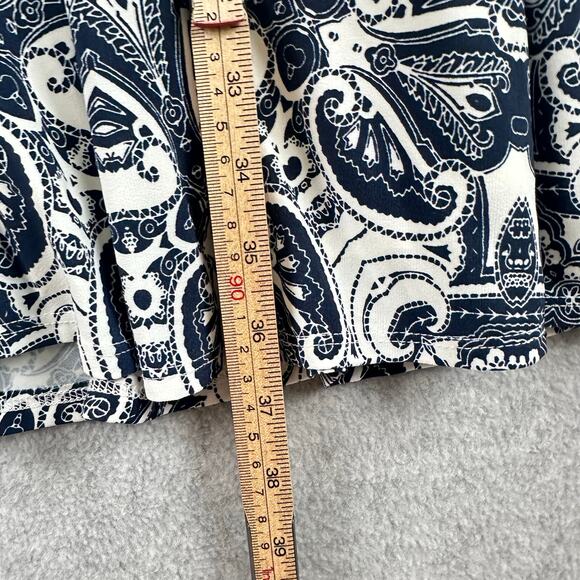 Eliza J Dress Size 8 Multicolor Paisley Print Stretch Knit Fit Flare 3/4 Sleeve - Picture 11 of 12